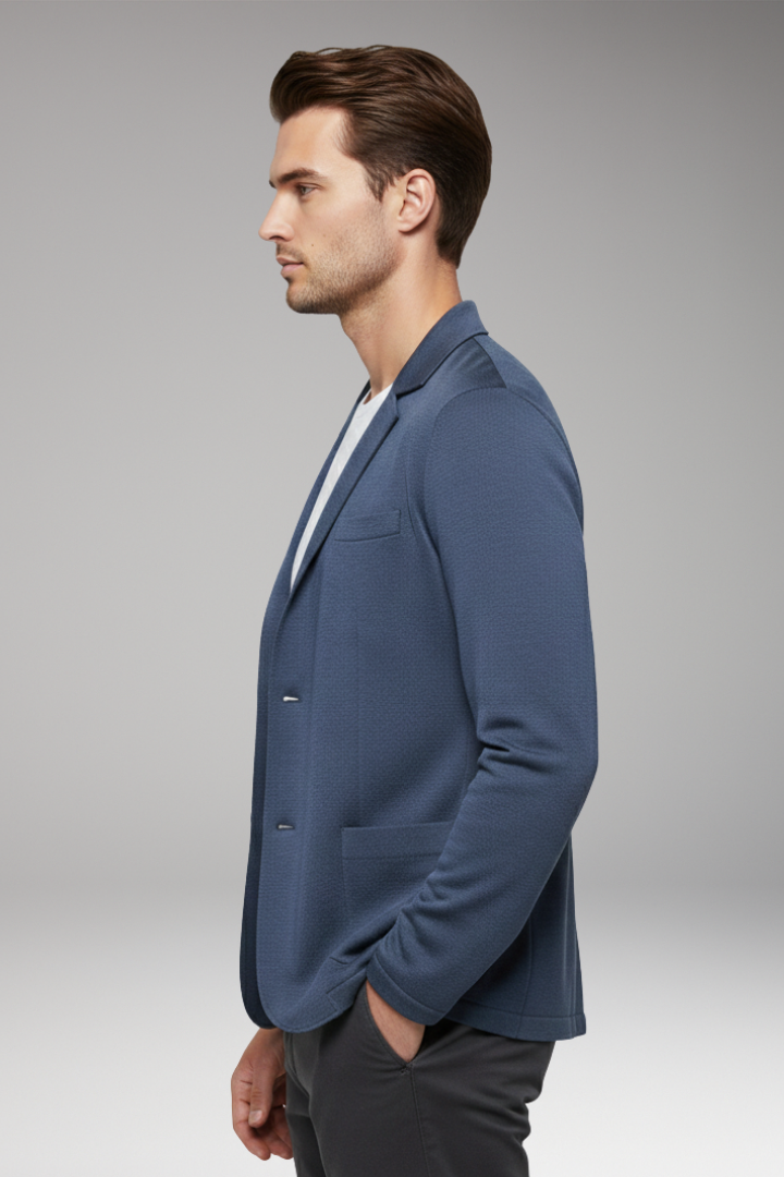 Men's Blazer Cardigan Notched Collar Button Closure