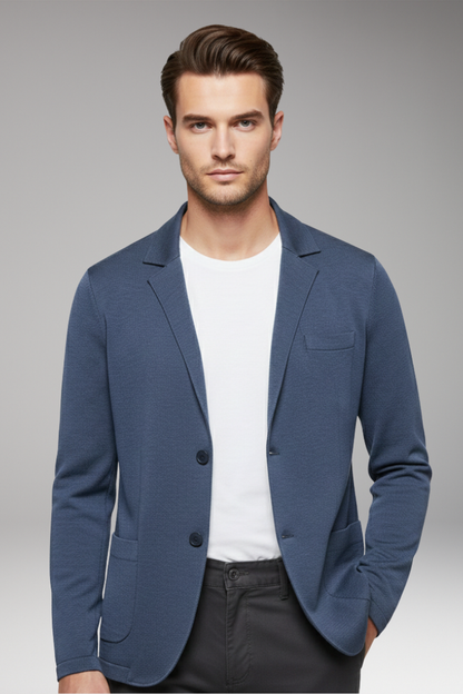 Men's Blazer Cardigan Notched Collar Button Closure