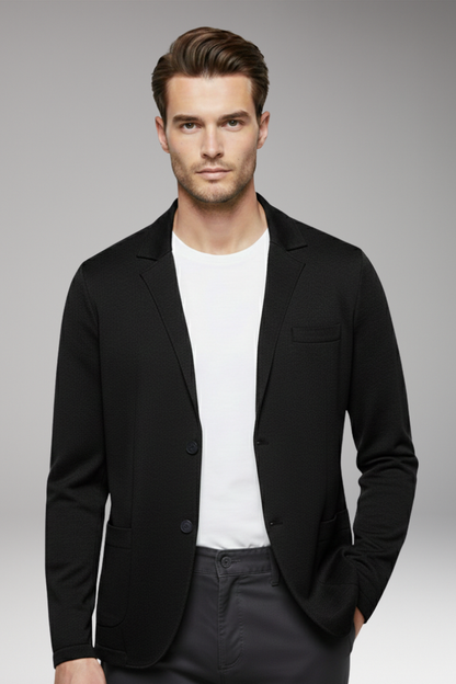 Men's Blazer Cardigan Notched Collar Button Closure