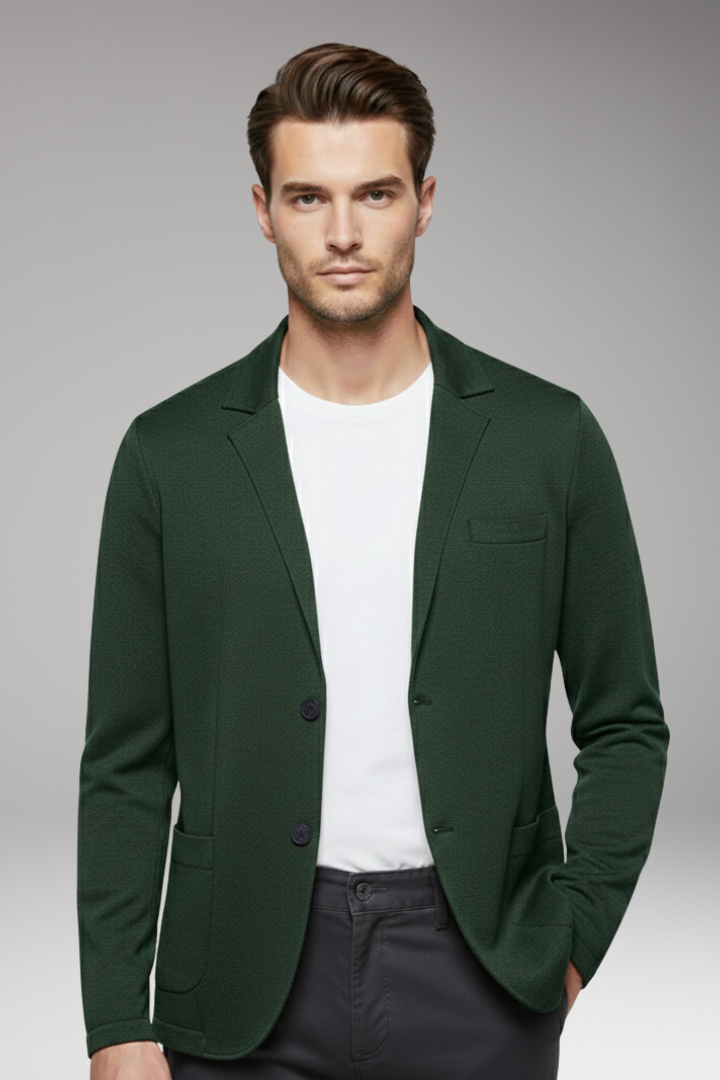 Men's Blazer Cardigan Notched Collar Button Closure