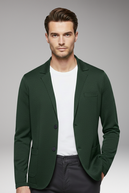 Men's Blazer Cardigan Notched Collar Button Closure