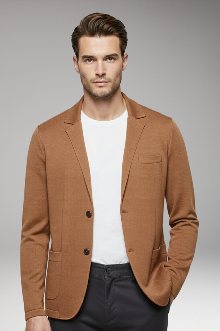Men's Blazer Cardigan Notched Collar Button Closure