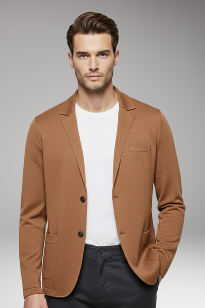 Men's Blazer Cardigan Notched Collar Button Closure