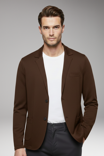 Men's Blazer Cardigan Notched Collar Button Closure