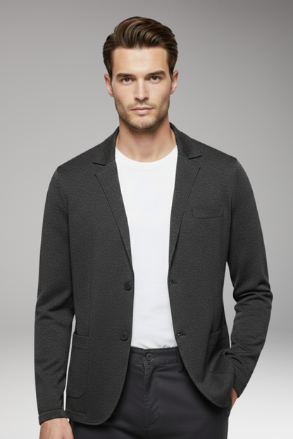 Men's Blazer Cardigan Notched Collar Button Closure