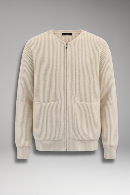 Men's Crew Neck Zip Cardigan Sweater - Vonnera