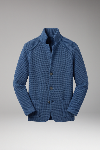 Men's Cardigan Sweater High Collar Side Pockets - Vonnera