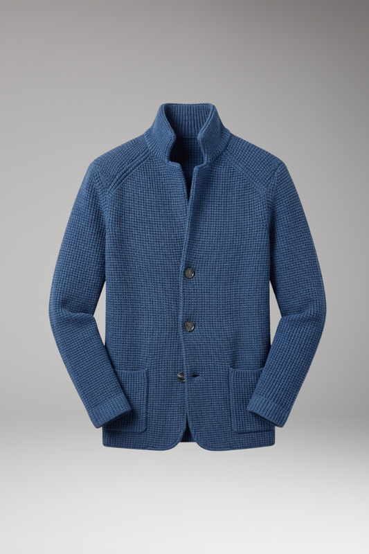 Men's Cardigan Sweater High Collar Side Pockets - Vonnera