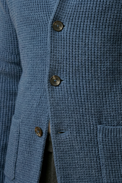 Men's Cardigan Sweater High Collar Side Pockets