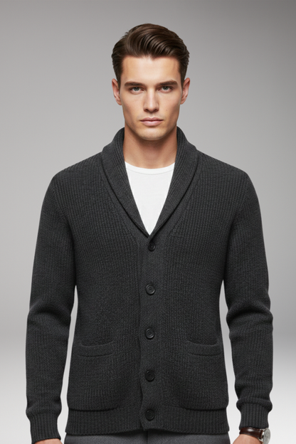 Men's Shawl Collar Cardigan Button Front