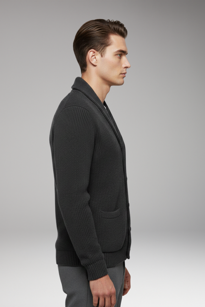 Men's Shawl Collar Cardigan Button Front