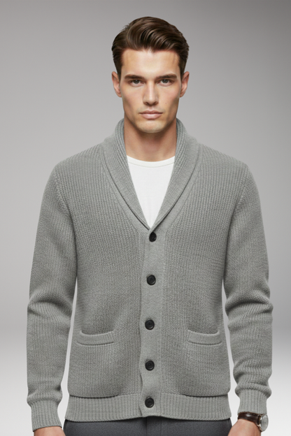 Men's Shawl Collar Cardigan Button Front