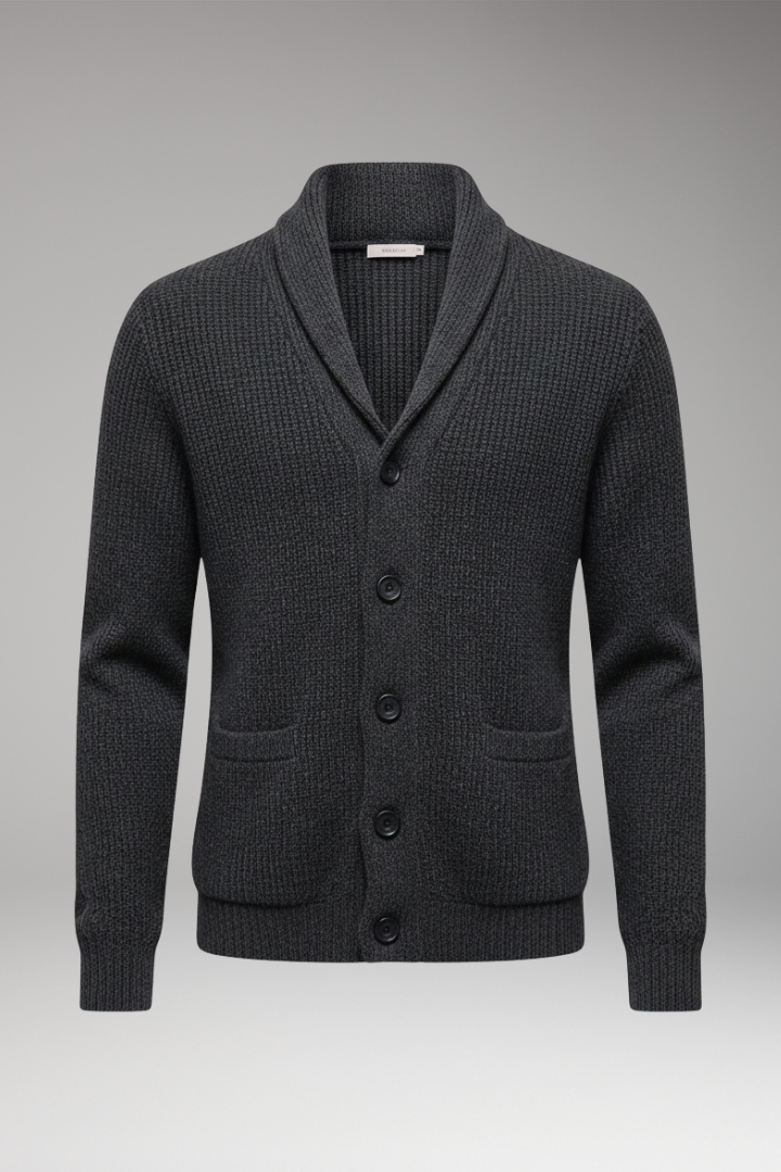 Men's Shawl Collar Cardigan Button Front - Vonnera