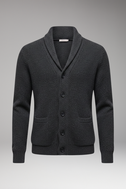Men's Shawl Collar Cardigan Button Front - Vonnera