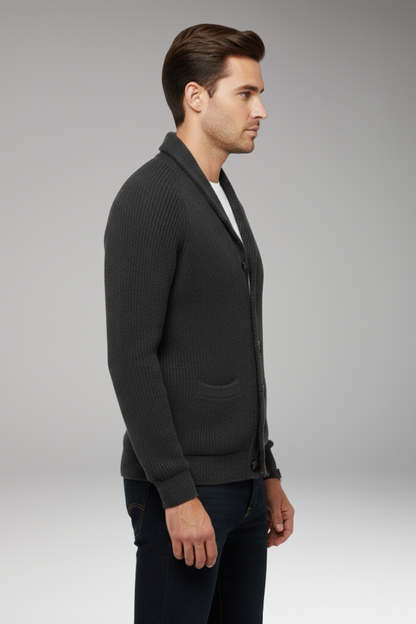 Men's Shawl Collar Cardigan Patch Pockets