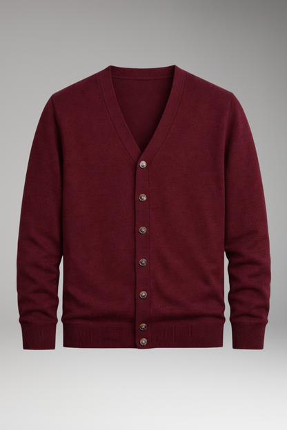 Men's V-Neck Cardigan Button Front - Vonnera