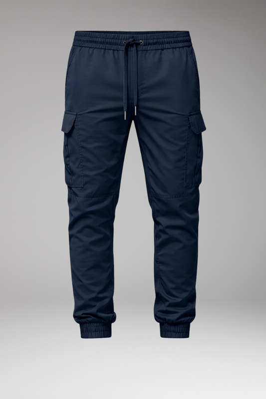 Men's Cargo Jogger Pants Elastic Drawstring Black - Vonnera