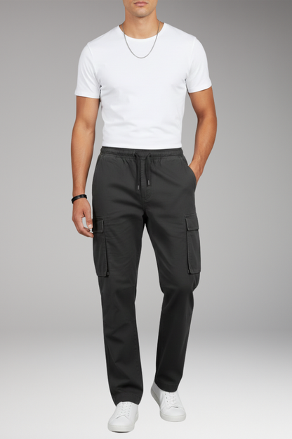 Men's Cargo Pants Elastic Waistband 6 Pockets