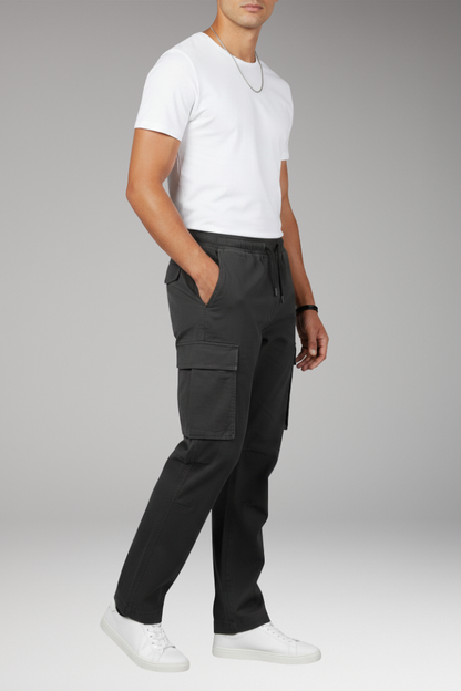 Men's Cargo Pants Elastic Waistband 6 Pockets
