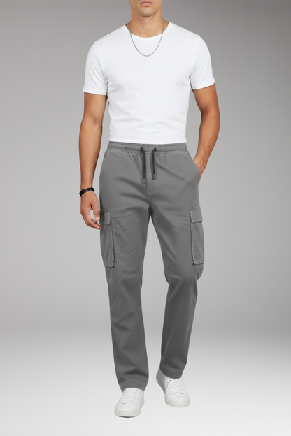 Men's Cargo Pants Elastic Waistband 6 Pockets
