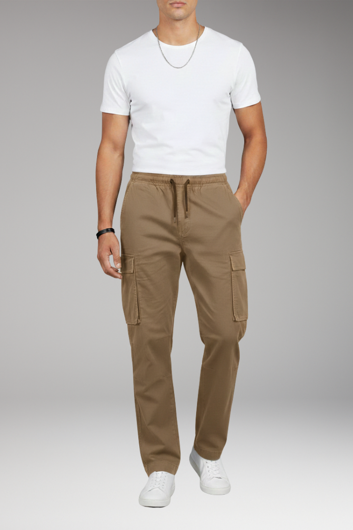 Men's Cargo Pants Elastic Waistband 6 Pockets
