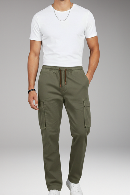 Men's Cargo Pants Elastic Waistband 6 Pockets