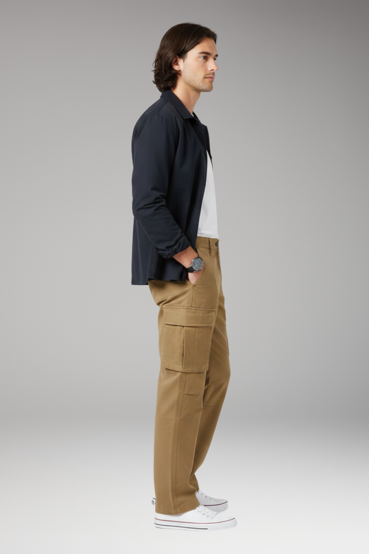 Men's Wide Leg Cargo Pants with Pocket Design