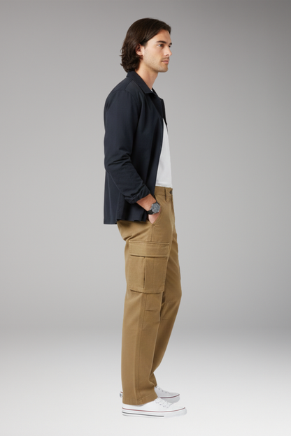 Men's Wide Leg Cargo Pants with Pocket Design