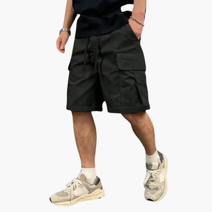 Men's Cargo Shorts Drawstring Flap Pocket Khaki - Vonnera