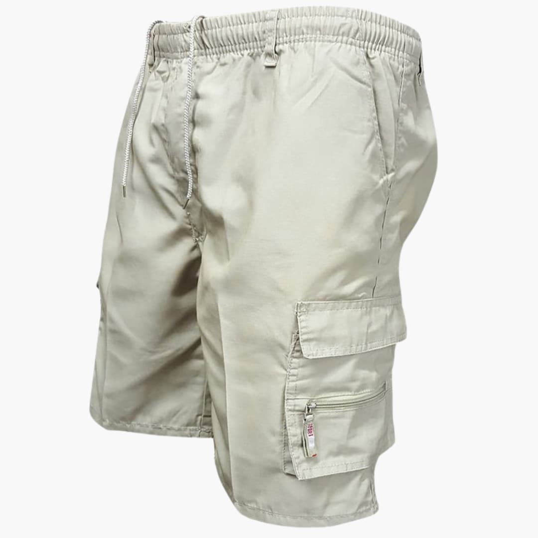 Men's Cargo Shorts Knee-Length Cotton Drawstring Beige