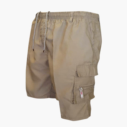 Men's Cargo Shorts Knee-Length Cotton Drawstring Beige