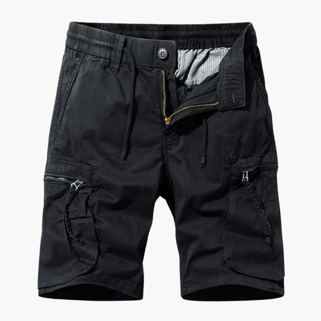 Men's Cargo Shorts Drawstring Zipper Pockets