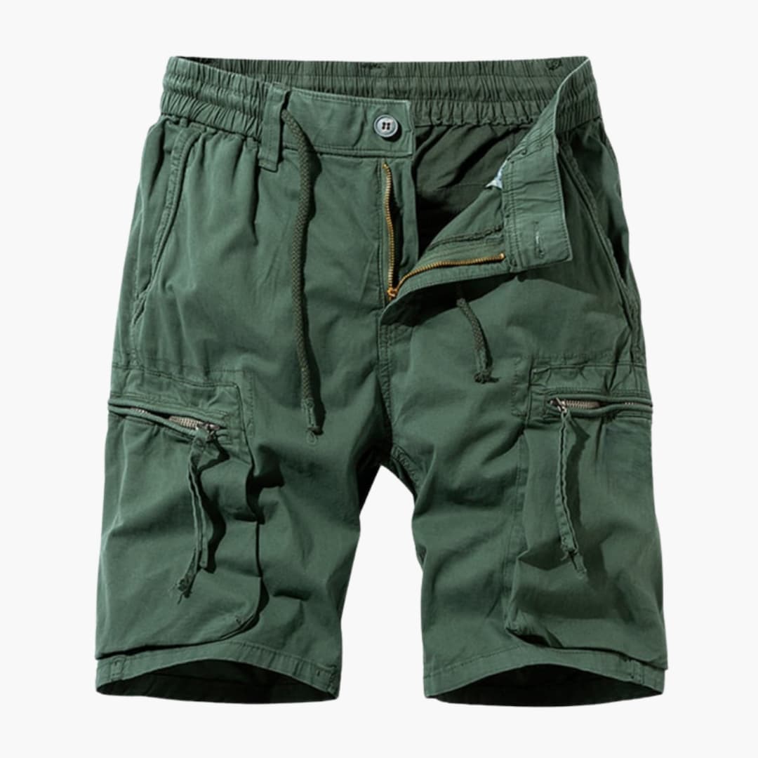 Men's Cargo Shorts Drawstring Zipper Pockets