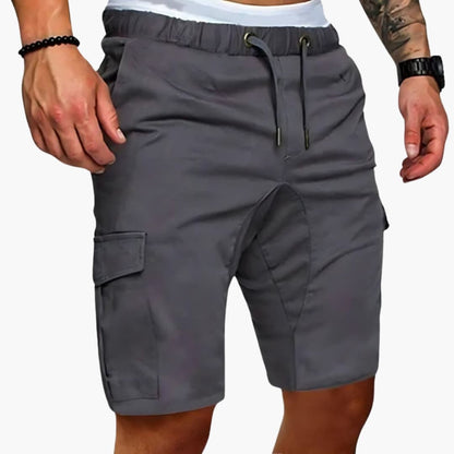 Men's Elastic Waist Cargo Shorts Patch Pockets