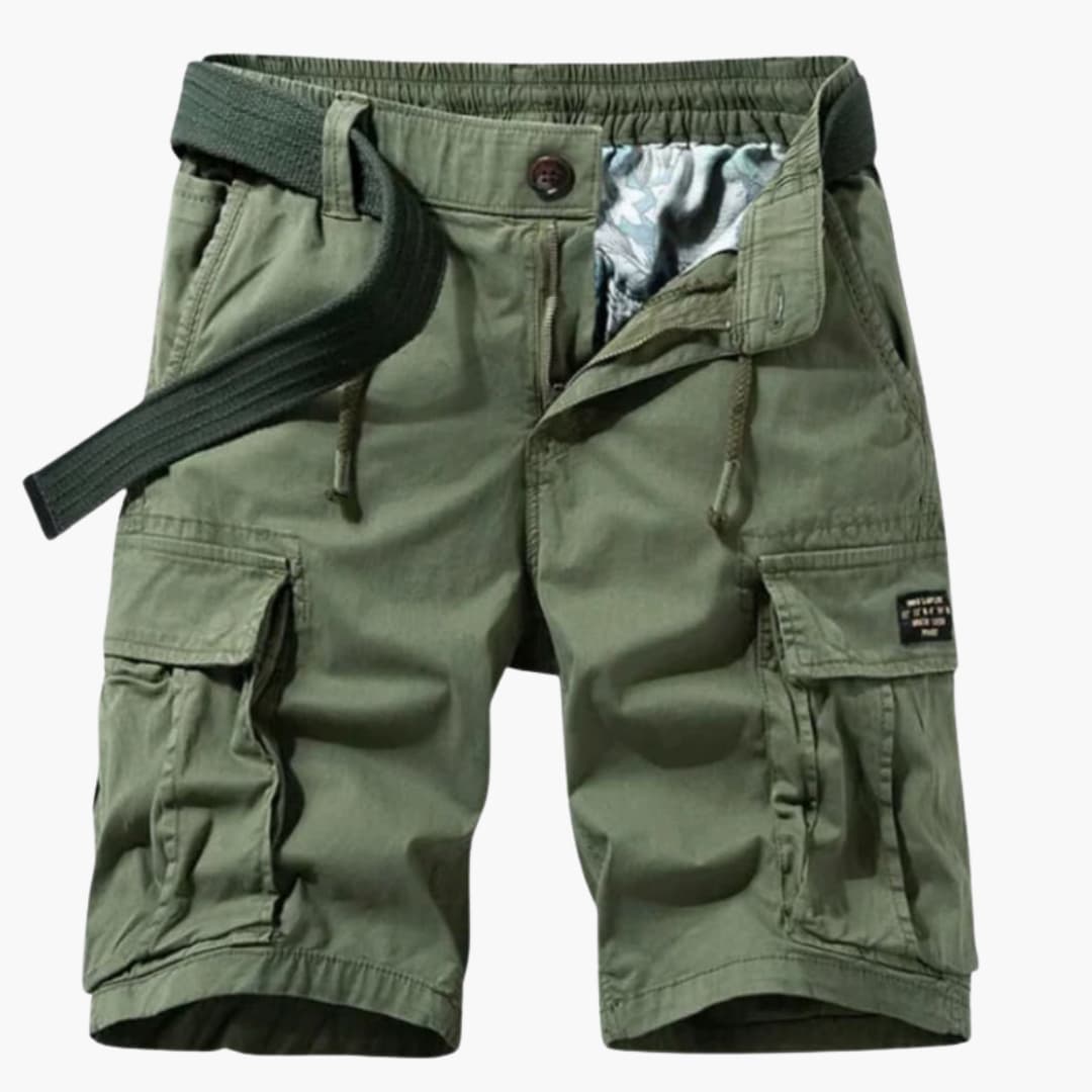 Men's Elastic Waist Cargo Shorts Flap Pockets - Vonnera