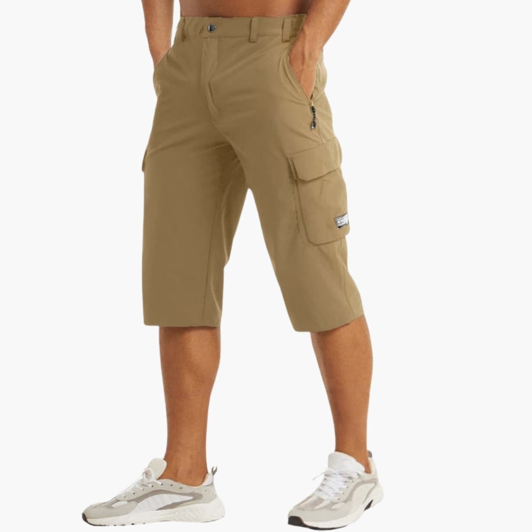 Men's Stretch Cargo Shorts Zipper Pockets