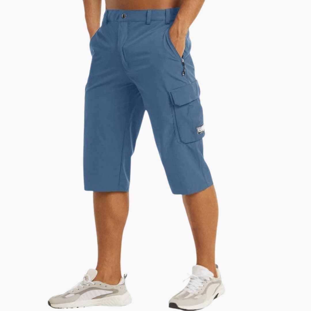Men's Stretch Cargo Shorts Zipper Pockets