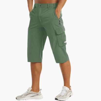 Men's Stretch Cargo Shorts Zipper Pockets