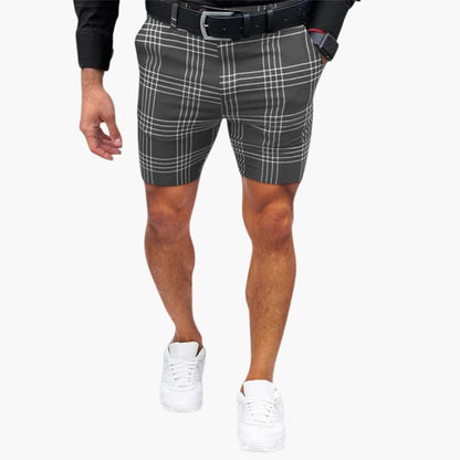 Men's Checkered Shorts Elastic Waistband