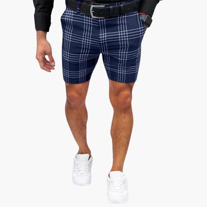 Men's Checkered Shorts Elastic Waistband