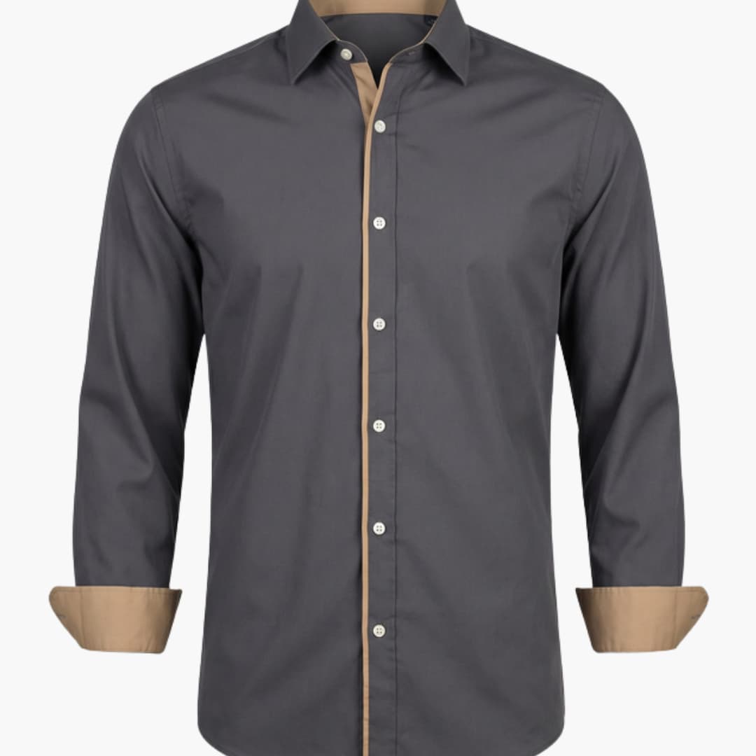 Men's Classic Collar Button-Down Shirt Adjustable Cuffs - Vonnera