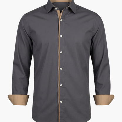 Men's Classic Collar Button-Down Shirt Adjustable Cuffs - Vonnera