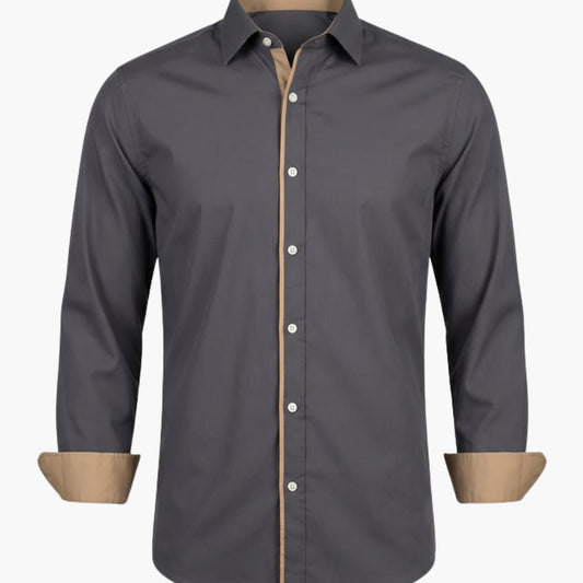 Men's Classic Collar Button-Down Shirt Adjustable Cuffs - Vonnera