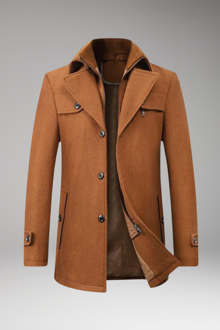 Men's Button Coat With Side Pockets - Vonnera