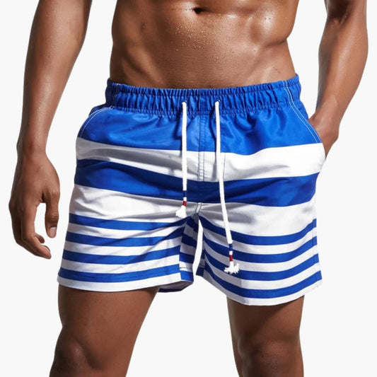 Men's Swim Trunks Color Block Drawstring Waist - Vonnera
