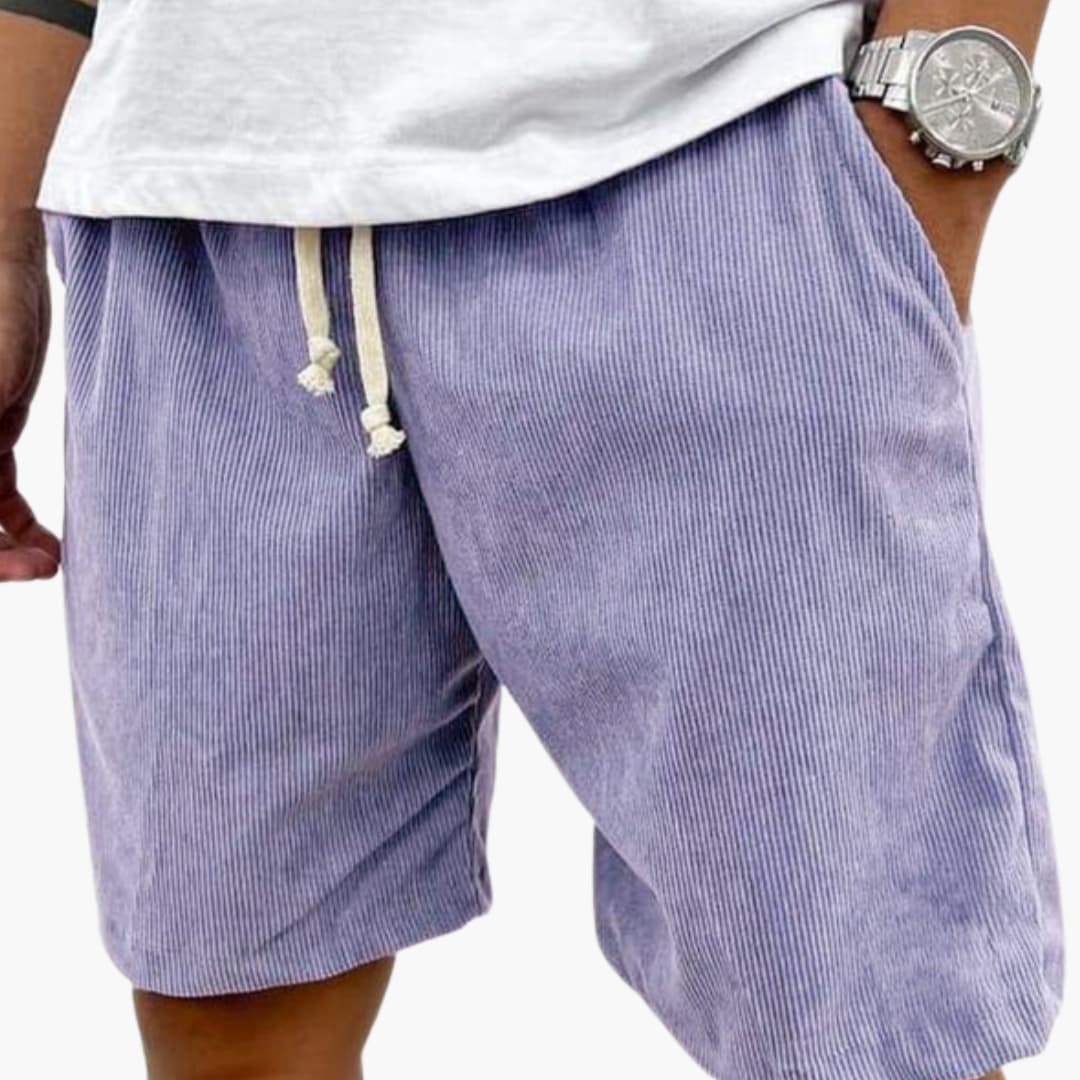 Men's Corduroy Shorts Elastic Waist Drawstring