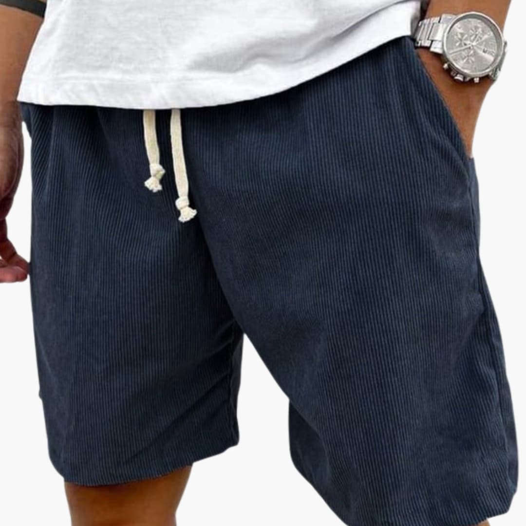 Men's Corduroy Shorts Elastic Waist Drawstring