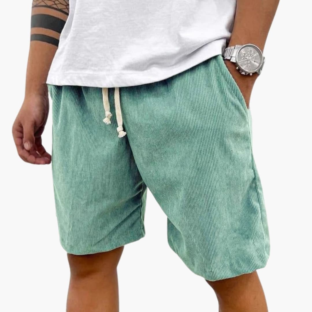 Men's Corduroy Shorts Elastic Waist Drawstring