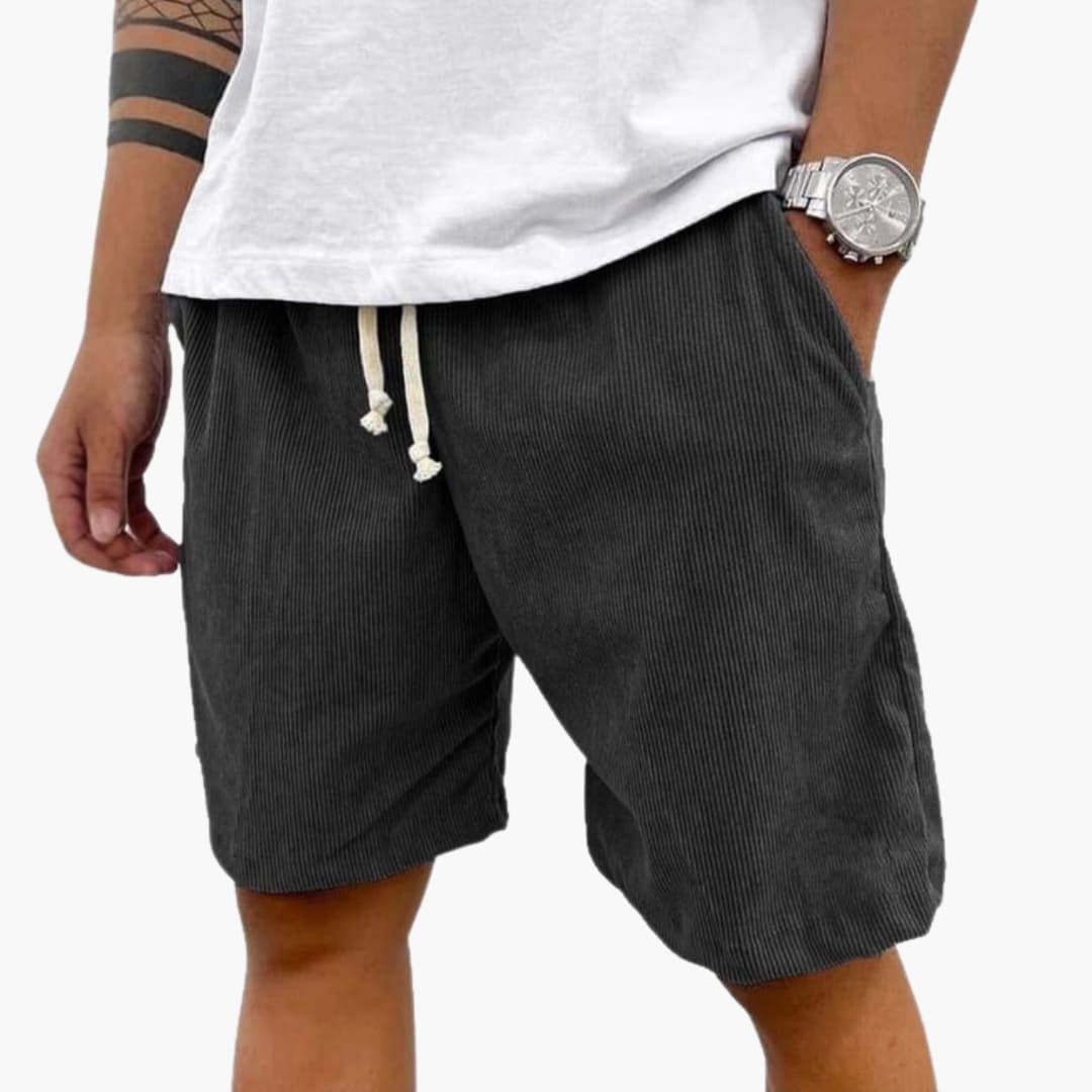 Men's Corduroy Shorts Elastic Waist Drawstring