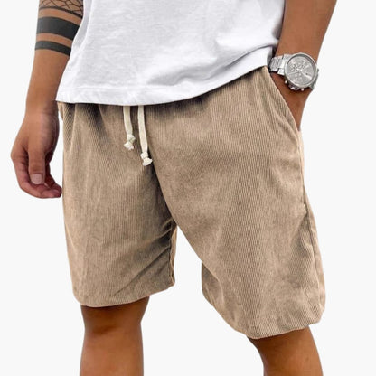 Men's Corduroy Shorts Elastic Waist Drawstring